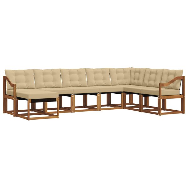 vidaXL Ensemble de canapés d'extérieur 8 pc Naturel et Beige