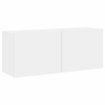 vidaXL Unités murales TV 5 Pièces blanc bois d'ingénierie