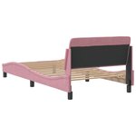 vidaXL Cadre de lit avec tête de lit Rose 100x200 cm Velours
