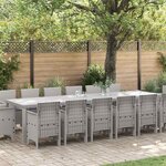 vidaXL Ensemble de salle à manger pour jardin 15 Pièces Gris clair