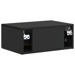 vidaXL Cabinet de chevet mural 2 Pièces Noir 49 x 34 5 x 20 cm