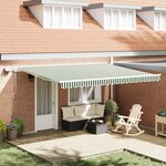 Store manuel rétractable vidaXL avec LED vert et blanc 450x300 cm