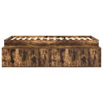 vidaXL Cadre de lit avec rangement Chêne fumé 100 x 200 cm