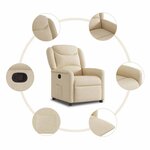 vidaXL Fauteuil inclinable Crème Tissu