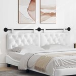vidaXL Tête de lit suspendue Blanc Tissu