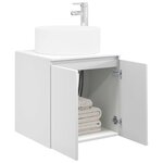 vidaXL Meuble de lavabo mural Blanc brillant 49 5 x 44 5 x 65 5 cm