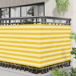 vidaXL Écran de balcon Jaune et blanc 110 x 300 cm Tissu Oxford