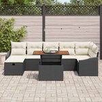 vidaXL Ensemble de canapé de jardin 8 Pièces Noir polyrotin
