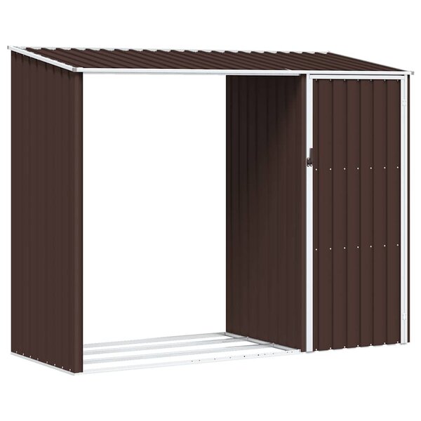 vidaXL Abri à bois de jardin Marron 245x98x159 cm Acier galvanisé