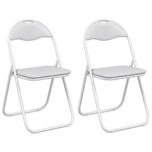 vidaXL Chaise pliante 2 Pièces Blanc et Gris 48 x 43 5 x 81 cm