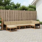 vidaXL Ensemble de canapés d'extérieur 7 pc Naturel et Beige
