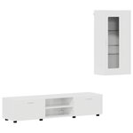 vidaXL Ensemble meuble TV FLORIN Blanc brillant Bois d'ingénierie
