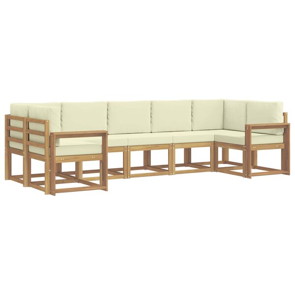 vidaXL Ensemble de canapés d'extérieur 7 pc Blanc et crème