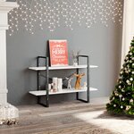 vidaXL Bibliothèque à 2 niveaux blanc 100x30x70 cm bois d'ingénierie