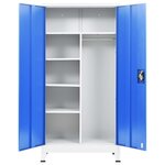 vidaXL Armoire de vestiaire 2 portes Métal 90x40x180 cm Gris et bleu