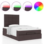 VidaXL Cadre de lit ottoman avec matelas marron foncé 120x190 cm tissu