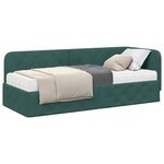 vidaXL Cadre de lit d'angle Vert foncé 80 x 200 cm Velours