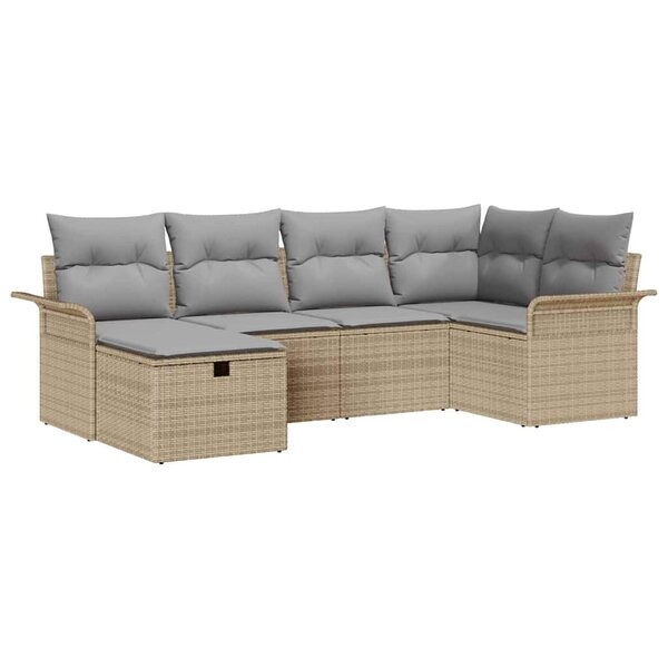vidaXL Ensemble de canapé de jardin 6 Pièces Beige et Gris clair