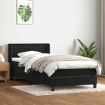 vidaXL Sommier à lattes de lit avec matelas noir 90x220 cm velours