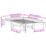 vidaXL Cadre de lit sans matelas cire marron 120x190cm bois pin massif