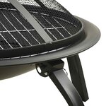 vidaXL Foyer et barbecue avec tisonnier 2 en 1 56x56x49 cm Acier