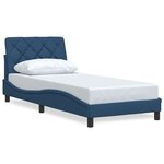 vidaXL Cadre de lit sans matelas bleu 90x200 cm tissu