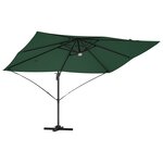 vidaXL Parasol déporté vert Vert Polyester  Métal Grand Hauteur réglable