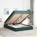 vidaXL Cadre de lit Vert foncé 140 x 200 cm Velours