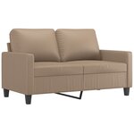 vidaXL Ensemble de canapés 3 Pièces avec coussins Cappuccino Similicuir