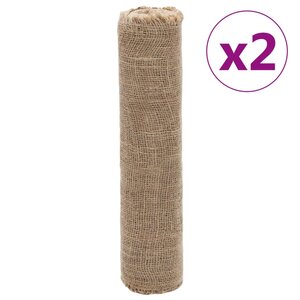 vidaXL Rouleaux de jute 2 Pièces 0 5x50 m 100   jute 200 g/m²