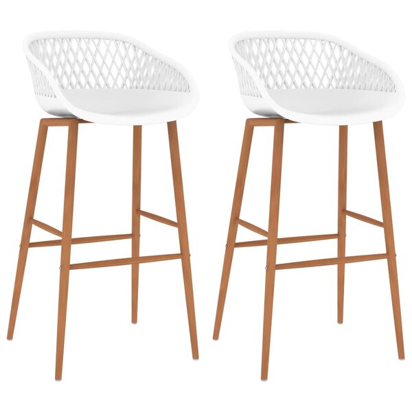 vidaXL Chaises de bar lot de 2 blanc