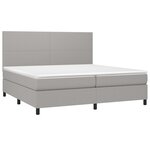 vidaXL Sommier à lattes de lit et matelas et LED Gris clair 200x200 cm