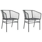 vidaXL Chaises de jardin lot de 2 Noir Résine tressée