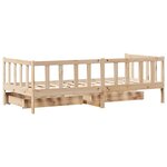 vidaXL Lit de jour avec tiroirs sans matelas 90x190 cm bois massif