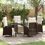 vidaXL Ensemble de salle à manger de jardin 5 pièces en Rattan Poly Brun