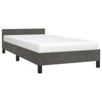 vidaXL Cadre de lit sans matelas gris foncé 100x200 cm velours