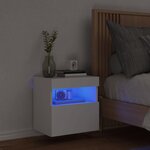 vidaXL Meuble TV mural avec lumières LED blanc 40x30x40 cm