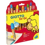 Crayon couleur be-bè maxi testé dermatologiquement étui 12 unités + 1 taille-crayon GIOTTO