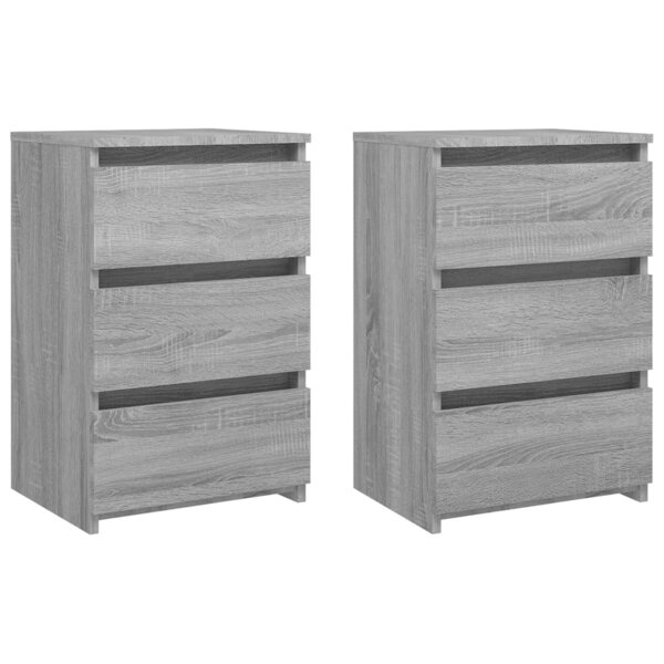 vidaXL Tables de chevet 2 Pièces Sonoma gris 40x35x62 5cm Bois ingénierie