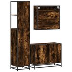 vidaXL Ensemble de meubles de salle de bain 3 Pièces Chêne fumé