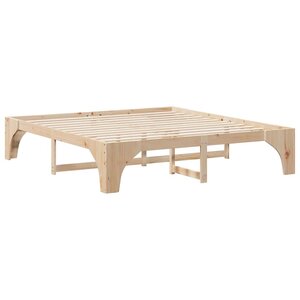 vidaXL Cadre de lit surélevé Marron 200 x 200 cm Bois massif en pin