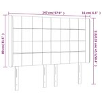 vidaXL Tête de lit à LED Bleu foncé 147x16x118/128 cm Velours