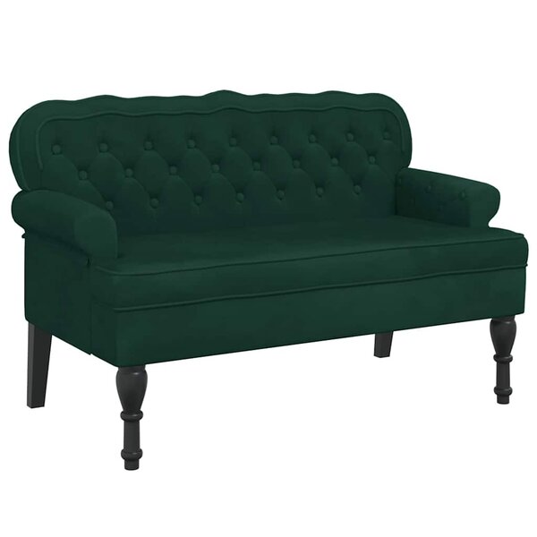 vidaXL Banc avec dossier vert foncé 119 5x64 5x75 cm velours