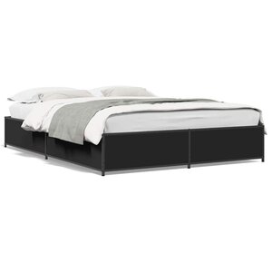 vidaXL Cadre de lit sans matelas noir 120x190 cm