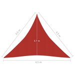vidaXL Voile d'ombrage 160 g/m² Rouge 4 5x4 5x4 5 m PEHD
