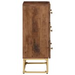 vidaXL Commode 55x30x76 cm bois massif de manguier et fer