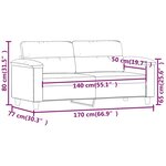 vidaXL Canapé à 2 places Gris 140 cm Similicuir