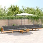 vidaXL Salon palette de jardin avec coussins 6Pièces bois d'acacia massif