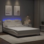 vidaXL Cadre de lit Viana avec LED sans matelas blanc 140x200 cm