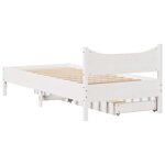 vidaXL Cadre de lit avec tiroirs blanc 75x190 cm bois de pin massif